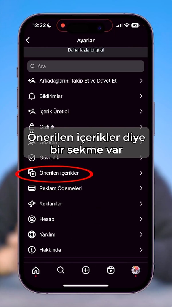 Ardından "Önerilen içerikler" sekmesinden "Hassas içerik" kısmına gitmeniz gerekiyor. Buradan ne kadar hassas içerik görebileceğinizi belirleyebilirsiniz.