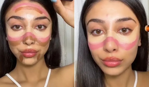 Преимущество лайфхака с радужным контурингом в том, что вы получаете идеальную кожу без тонального крема