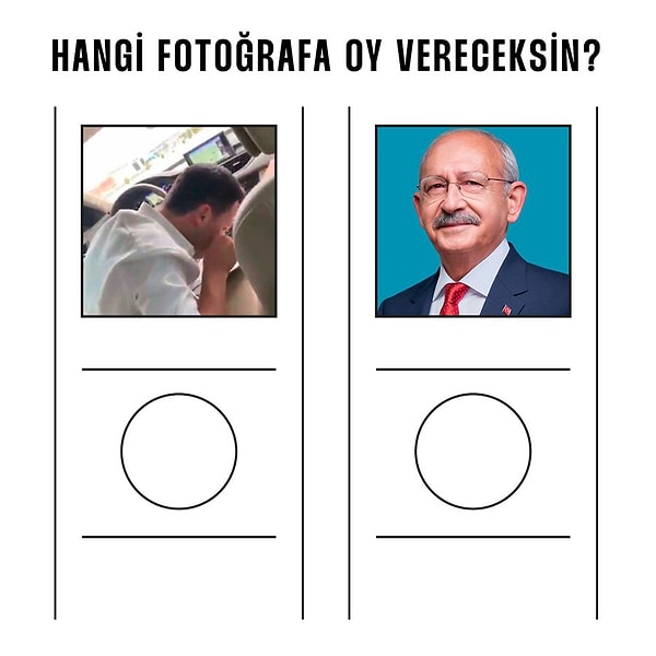 “Bu da başka bir oy pusulası. Hangi fotoğrafa oy vereceğine sen karar ver.”