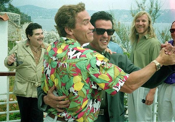 8. Sylvester Stallone ve Arnold Schwarzenegger Cannes Film Festivali'nde, 1990: