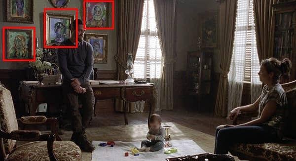 11. The Walking Dead dizisinde Maggie'nin ofisinde bulunan tablolarda sırasıyla Hershel, Glenn, Beth ve diğer birkaç karakter resmedilmiş.