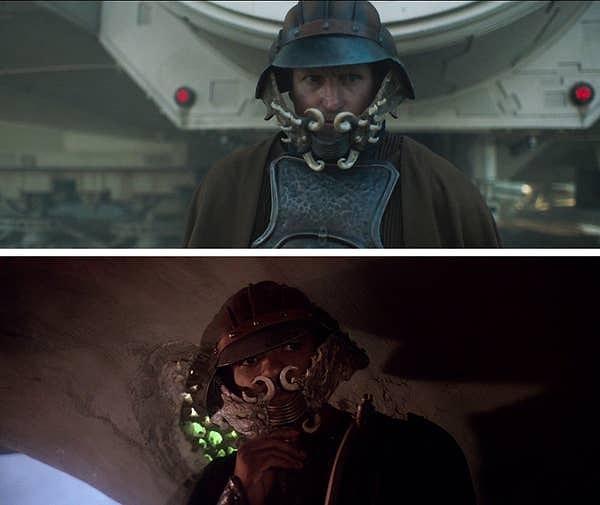 9. Solo: A Star Wars Story (2018) filminde Beckett, Return of the Jedi (1983) filmindeki Lando gibi gizleniyor.