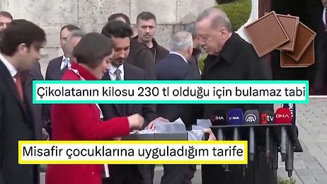 Erdoğan'ın Bayram Çikolatası Verdiği Gazeteciye "Kız, Bunu Her Yerde Bulamazsın" Demesi Gündem Oldu