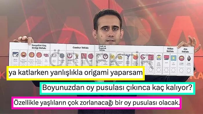 14 Mayıs Seçimlerinde Origami Gibi Katlayacağımız 1 Metrelik Oy Pusulası Goygoy Malzemesi Oldu