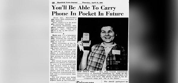 4. İddia: 1963 tarihli bir gazetede cep telefonu gösteriliyor: