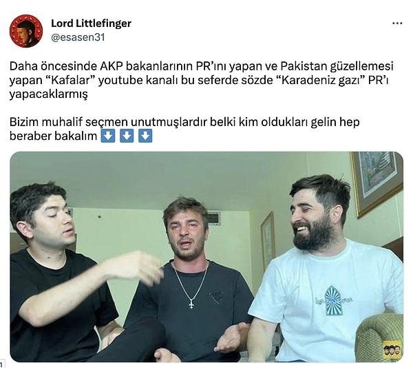 Kafalar'ın daha önce AK Parti PR'ı yaptığı söylenen videoları hatırlatıldı önce.