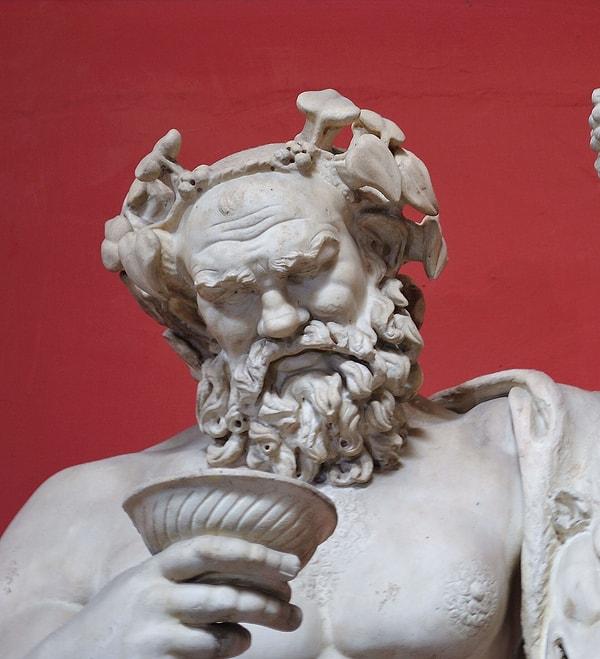 Dionysos, düzenli olarak şarap ve üzüm tanrısı olarak betimlenir ve bazen de taç olarak sarmaşık ve üzüm yaprakları takar.