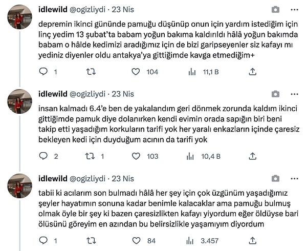 Genç kadın ayrıca bu zorlu süreçte başına gelen korkunç olayları ve yaşadığı çaresizliği anlattı;