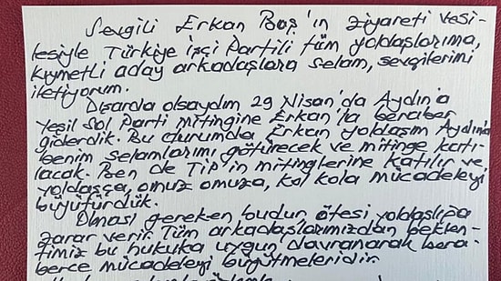 Baş, Demirtaş'ın Yazdığı Mektubu Paylaştı: "Omuz Omuza..."