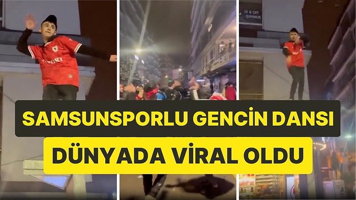 Şampiyon Samsunspor Taraftarının Sokak Lambası Üzerinde Dans Ettiği Anlar Dünyada Viral Oldu