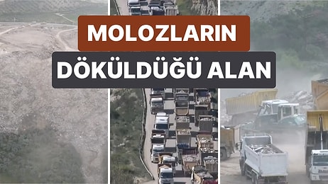 Antakya'da Molozların Döküldüğü Alanın Bu Görüntüsü Durumun Vahametini Net Bir Şekilde Ortaya Koyuyor