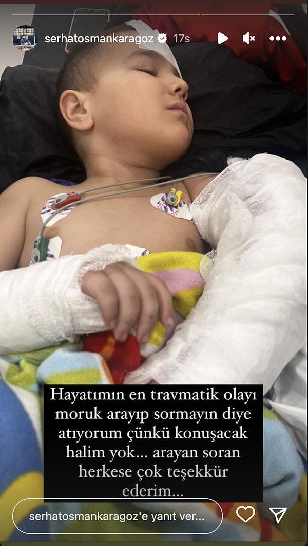 Daha sonra Batı'nın babası Osman Karagöz, oğlunun ameliyattan çıktığını bu fotoğraf ile paylaştı.