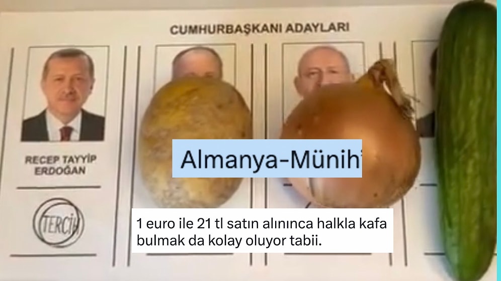 Oy Pusulasına Soğan, Patates ve Salatalık Koyarak Halkın Geçim Sıkıntısıyla Alay Eden Gurbetçi