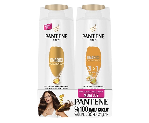 Pantene Pro-V Onarıcı ve Koruyucu 600 ml Şampuan + 350 ml 3’ü 1 arada Şampuan