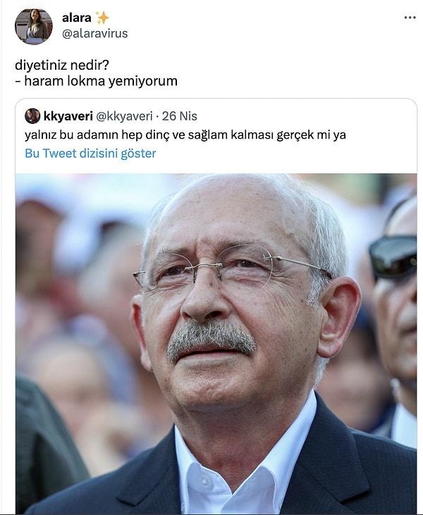 Gençlerle kurduğu bu iletişimi sosyal medyada da devam ettiren Kemal Kılıçdaroğlu, kendisiyle ilgilili atılan şu tweet'i beğenince sosyal medyaya yeni bir heyecan yaşandı.