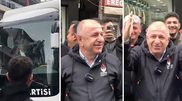 Gelecek Partisi'nin kurucu genel başkanı Ahmet Davutoğlu Konya'da seçim otobüsünden halkı selamlarken, o sırada bölgede seçim turunda olan Zafer Partisinin kurucusu ve genel başkanı Ümit Özdağ ile karşılaştı.