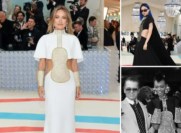 3. Платье Оливии Уайлд является отсылкой к «платью для скрипки» Chloé 1983 года, созданному самим Лагерфельдом. Фактически, Маргарет Чжан из Vogue China носила почти то же самое