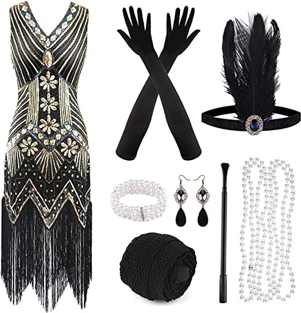 9. Great Gatsby konseptli partilerin yıldızı olacağınız bir elbise...