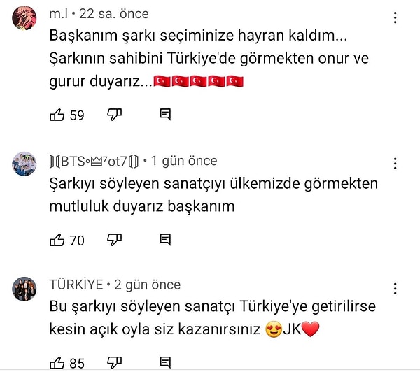 Videonun altı K-Pop fanlarının yorumlarıyla doldu. Kullanıcılar tarafından atılan sayısız "Sanatçı Türkiye'ye gelsin" yorumu 'içeriğin altı bot dolmuş' dedirtti.