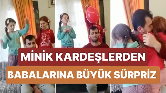 Üçüncü Kez Baba Olacağını Kızlarının Sürpriziyle Öğrenen Babanın Kalplerinizi Isıtacak Sevinç Anı