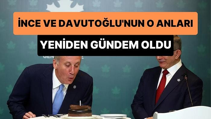 Muharrem İnce'nin Ahmet Davutoğlu ile Pasta Kesip Kutlama Yaptığı Görüntüler Yeniden Gündem Oldu