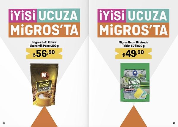 Migros Gold Kahve Ekonomik Paket 56,90 TL.