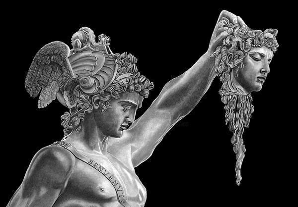 Perseus bu yaşananlardan sonra Medusa'nın kafasını Athena'ya adadı ve Athena'da Medusa'nın kafasını kalkanına yerleştirdi.
