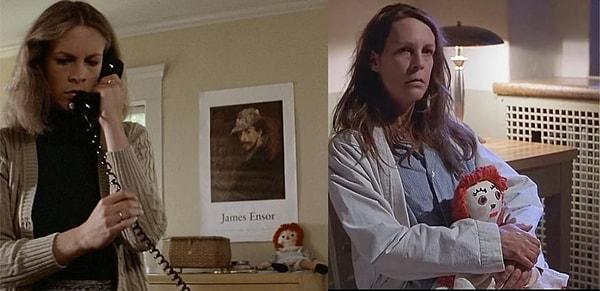 9. Halloween: Resurrection (2002) filminde Laurie'nin akıl hastanesindeki bebeği, küçükken evinde bulundurduğu bebeğin aynısı!