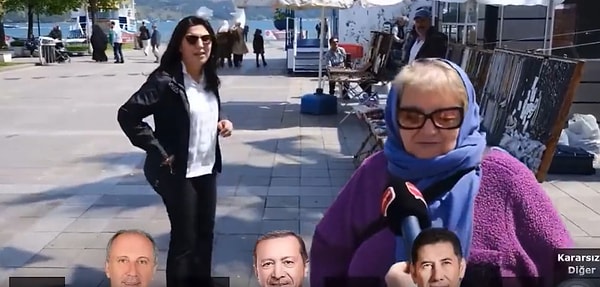 Sokağın nabzını tutmak için 14 Mayıs'ta gerçekleşecek olan Cumhurbaşkanlığı seçimlerinde hangi adaya oy vereceklerini soran muhabire bir kadın 'Sonuna kadar Recep Tayyip Erdoğan' dedi.