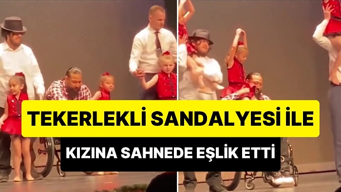 Minik Kızının Sahne Performansına Tekerlekli Sandalyesi ile Eşlik Eden Mükemmel Baba