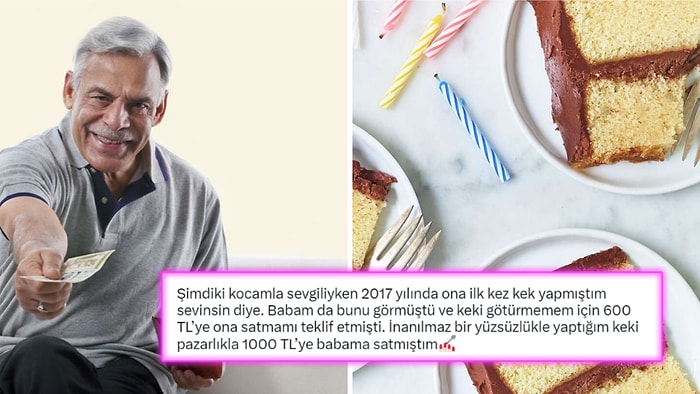 Sevgilisine Götürmek İçin Yaptığı Keki 1000 TL'ye Babasına Satan Kadının Ticari Zekası Alkış Topladı