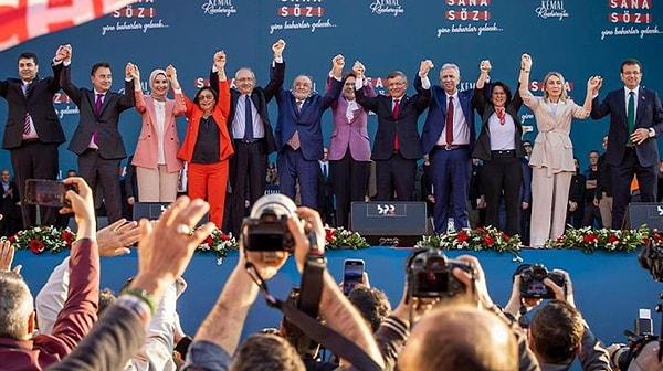 İstanbul ve Ankara Belediye Başkanları ile 6 siyasi parti liderinin de konuştuğu mitinge çok sayıda vatandaş akın etti.