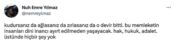 "Bu memleketin insanları dini inancı ayırt edilmeden yaşayacak"