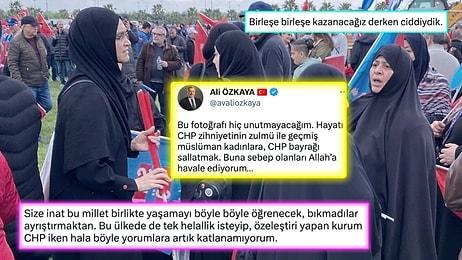 AK Partili Ali Özkaya'nın CHP Bayrağı Sallayan Çarşaflı Kadınlarla İlgili Attığı Tweet Çok Konuşuldu!