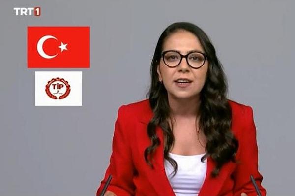 Partisinin TRT seçim propaganda konuşmasında vatandaşa seslenen Türkiye İşçi Partisi (TİP) Sözcüsü Sera Kadıgil ise gündem oldu.