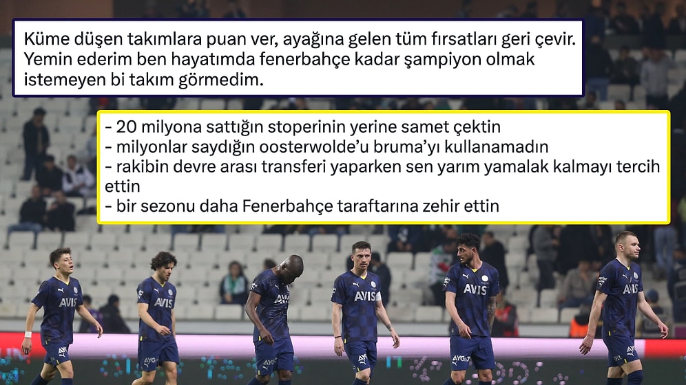 Giresunspor'a Altın Değerinde Puanlar Bırakan Fenerbahçe'ye Taraftarlarından Gelen Sitem Dolu Tepkiler