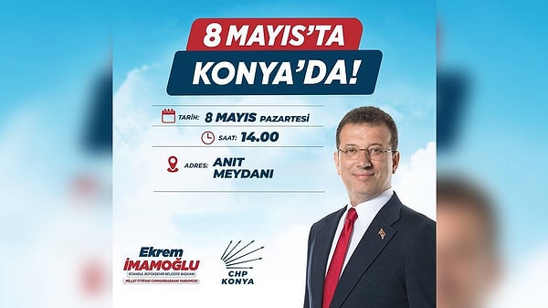 Bu saldırının ardından da Ekrem İmamoğlu'nun 8 Mayıs'ta Konya mitinginin olduğu hatırlatıldı. Gazeteci Nevşin Mengü, CHP’liler kentte mitingin pankartlarının kesilip indirildiğini aktarıyor" dedi.