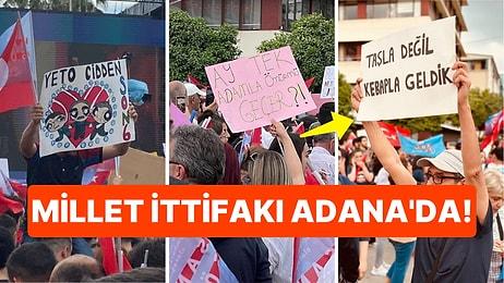 Kemal Kılıçdaroğlu, Akşener, İmamoğlu ve Yavaş'ın Katıldığı Adana Mitingi Pankartlarla Renklendi!
