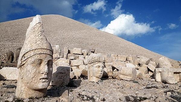 Mount Nemrut was built as a monumental tomb by King Antiochus I Theos of Commagene in the 1st century BC.