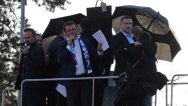 Millet İttifakı’nın Cumhurbaşkanı adayı Kemal Kılıçdaroğlu için Erzurum’da miting yapan Ekrem İmamoğlu saldırıya uğramıştı.