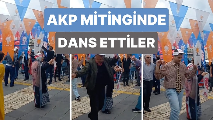 AKP Mitinginde İnsanlar Seçim Müziği Eşliğinde Bütün Coşkusuyla Dans Edince Ortaya İlginç Görüntüler Çıktı