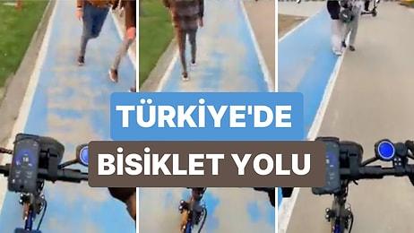Türkiye'de Bisiklet Yollarının Nasıl Yanlış Kullanıldığını Çektiği Kısa Bir Video ile Gösteren Bisikletçi