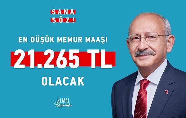 Erdoğan'ın "22 bin TL memur maaşı" Kemal Kılıçdaroğlu'nun vaatlerini hatırlatırken,