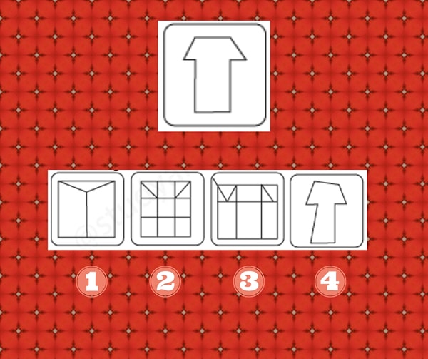 4. На этот раз спряталась фигура. Найдите, какой из пронумерованных рисунков содержит в себе верхнюю фигуру: