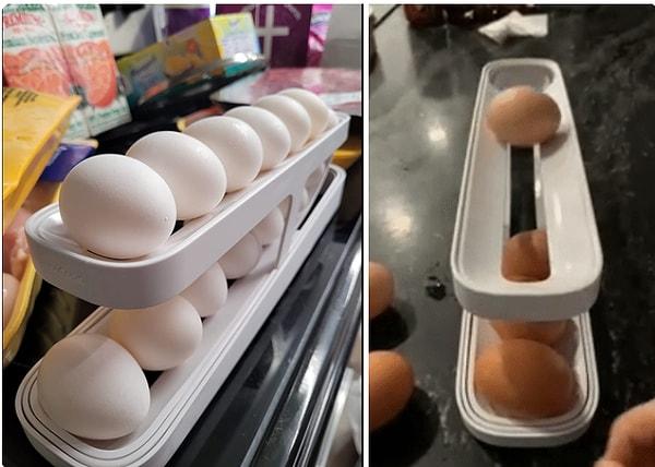 16. Süper eğlenceli  yuvarlanan yumurta düzenleyicisini görmüş müydünüz?