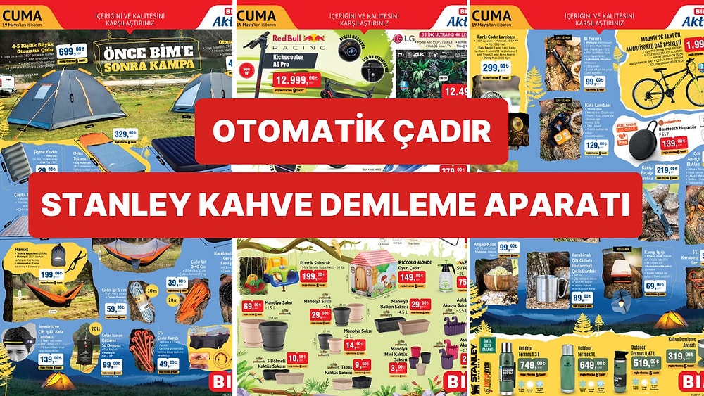 Kamp Malzemeleri BİM'de! 16 Mayıs - 19 Mayıs 2023 BİM Aktüel Ürünler İndirim Kataloğu