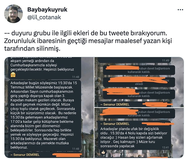 Ardından yazışmaları ortaya çıkardı.