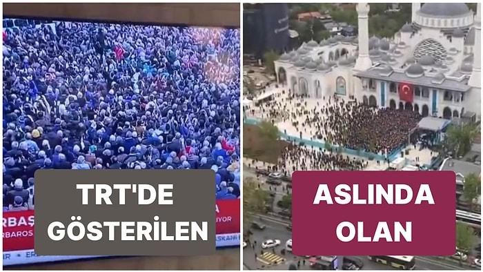 Erdoğan’ın Katıldığı Cami Açılışından TRT’nin Yayınladığı Kalabalığın Başka Bir Açıdan Çekilmiş Görüntüsü