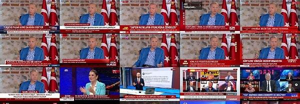 Cumhur İttifakı Cumhurbaşkanı Adayı Erdoğan, 20'den fazla kanalın ortak yayınında 14 Mayıs Cumhurbaşkanı ve Milletvekili Seçimi’ne ilişkin açıklamalarda bulundu. Erdoğan’ın birçok kanalda yer alması sosyal medyada vatandaşların tepkisini çekti.