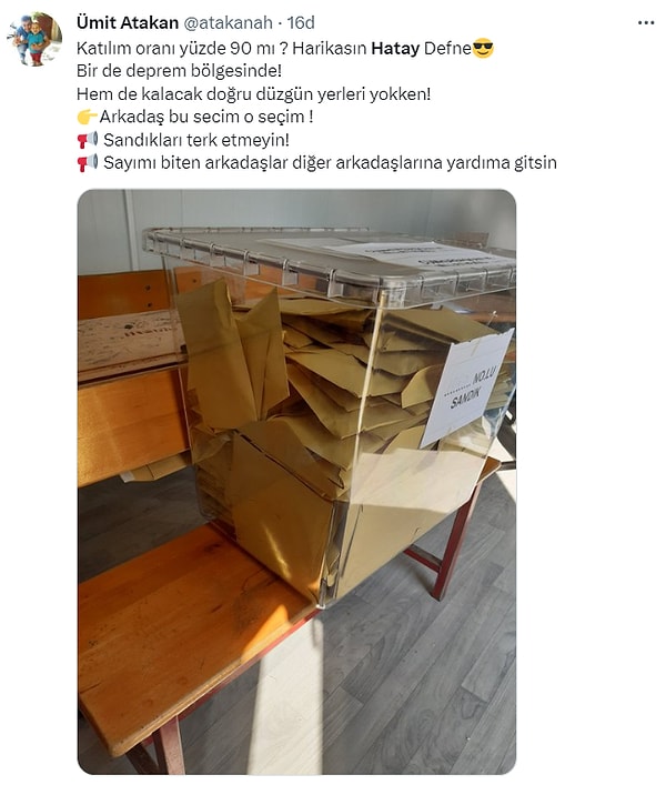 2. Hatay'da seçime katılım ise en merak edilen konulardan biriyken kimi sandıklarda oranın yüksek olması dikkat çekti.